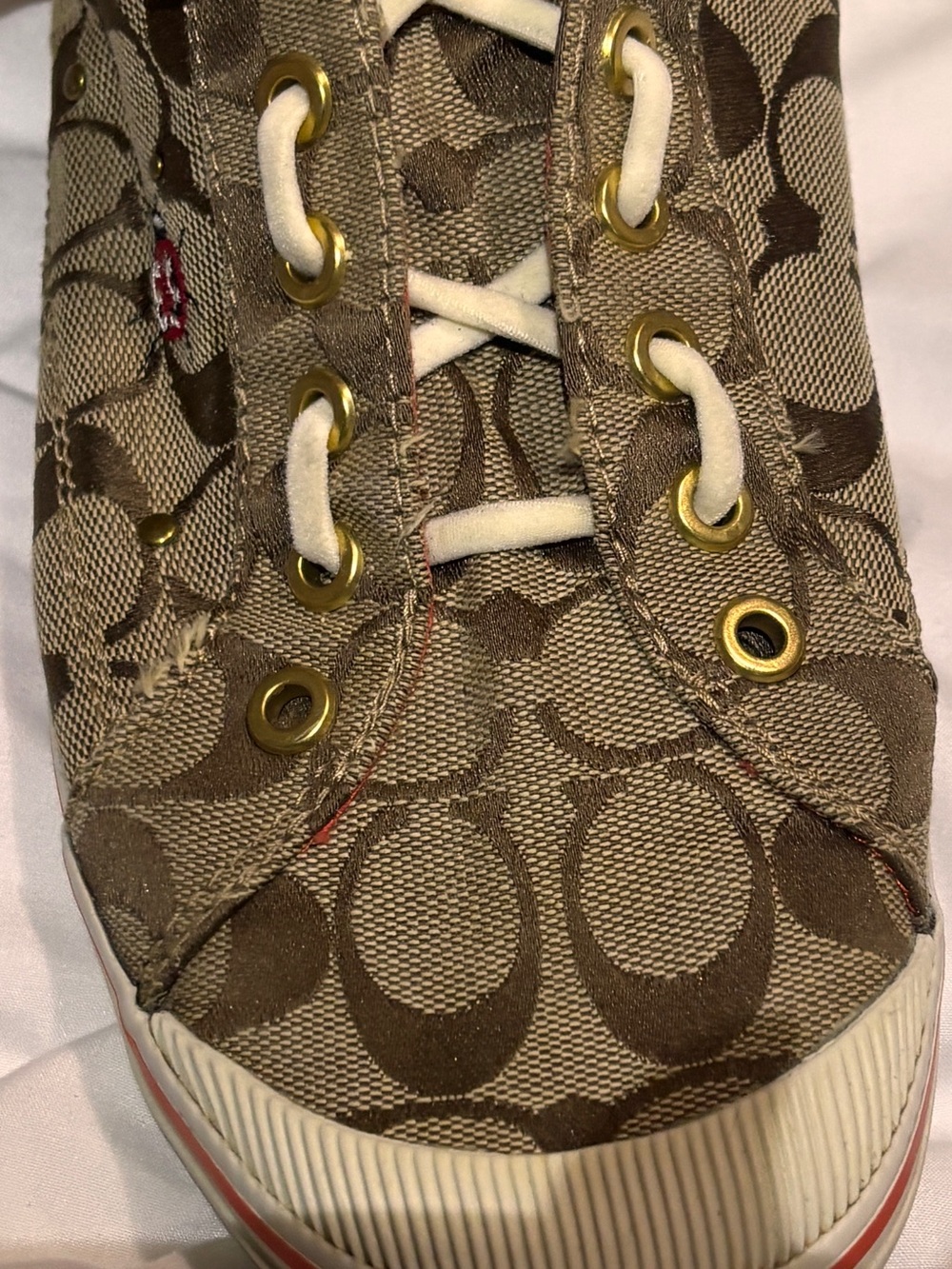 Vintage Coach Signature C Sneaker Shoes Bug Butterfly Patch Size 9B